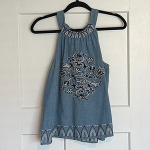 Women’s Embroidered Blue Top